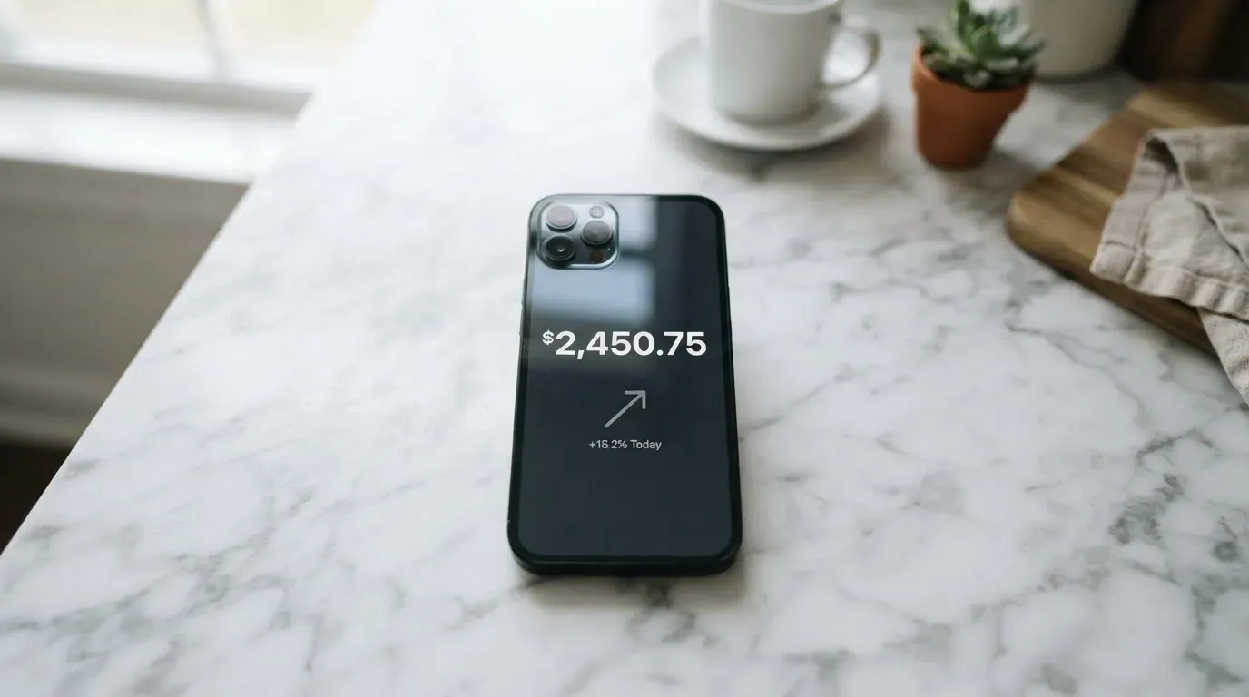 A phone showing a stablecoin transfer screen