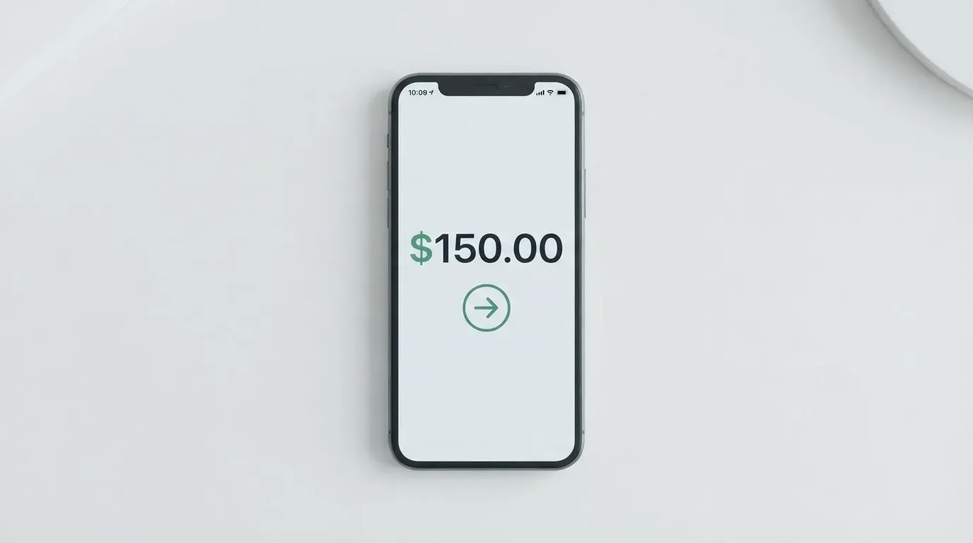 A phone showing a stablecoin transfer screen