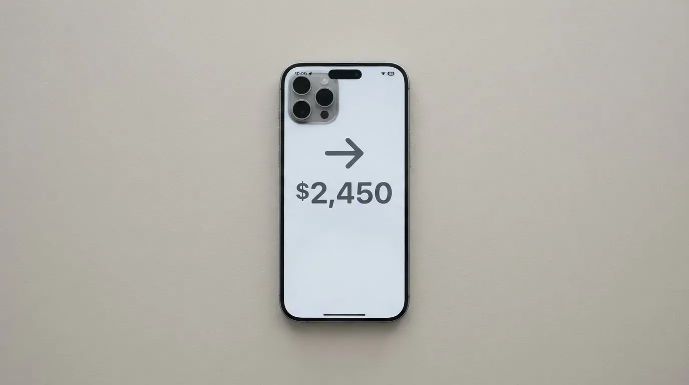 A phone showing a stablecoin transfer screen