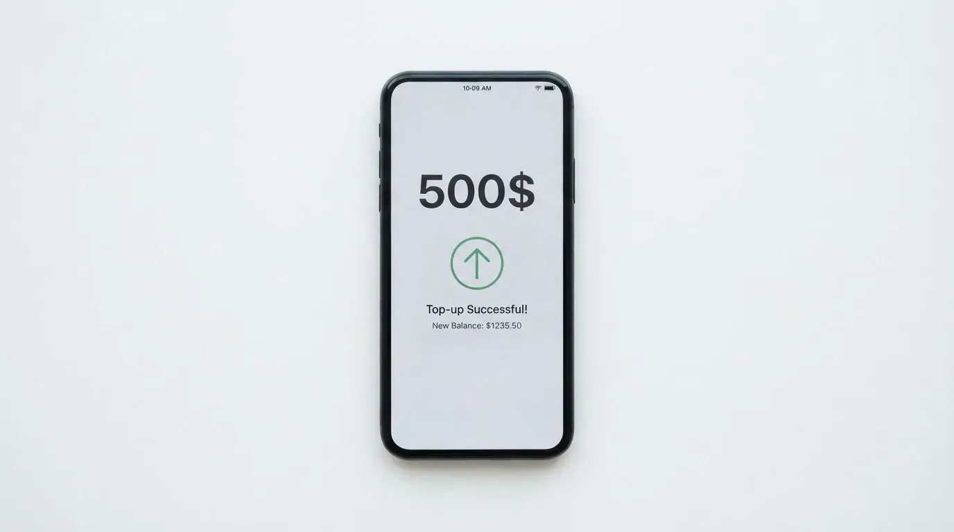 A phone showing a stablecoin transfer screen