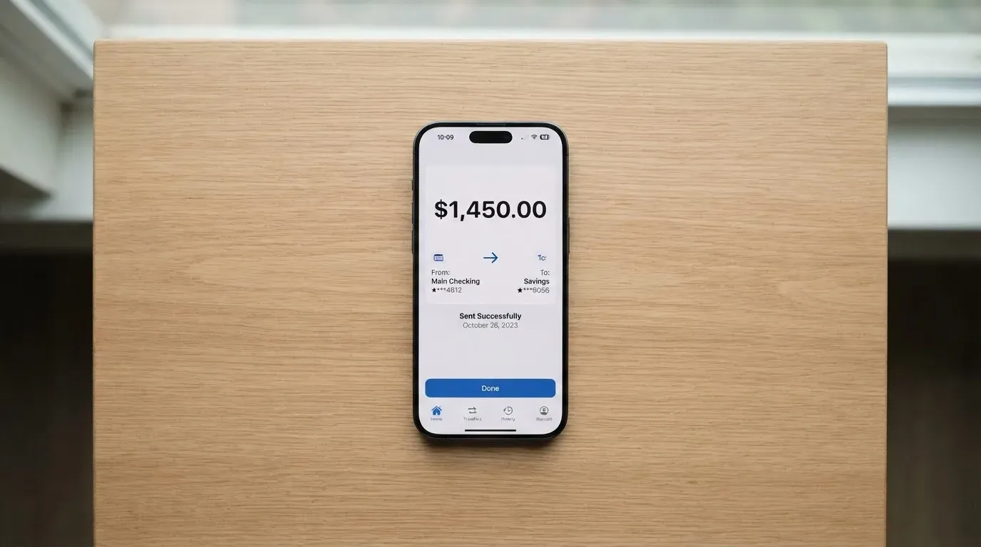 A phone showing a stablecoin transfer screen