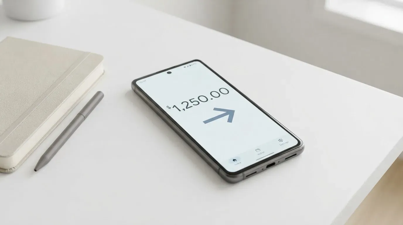 A phone showing a stablecoin transfer screen