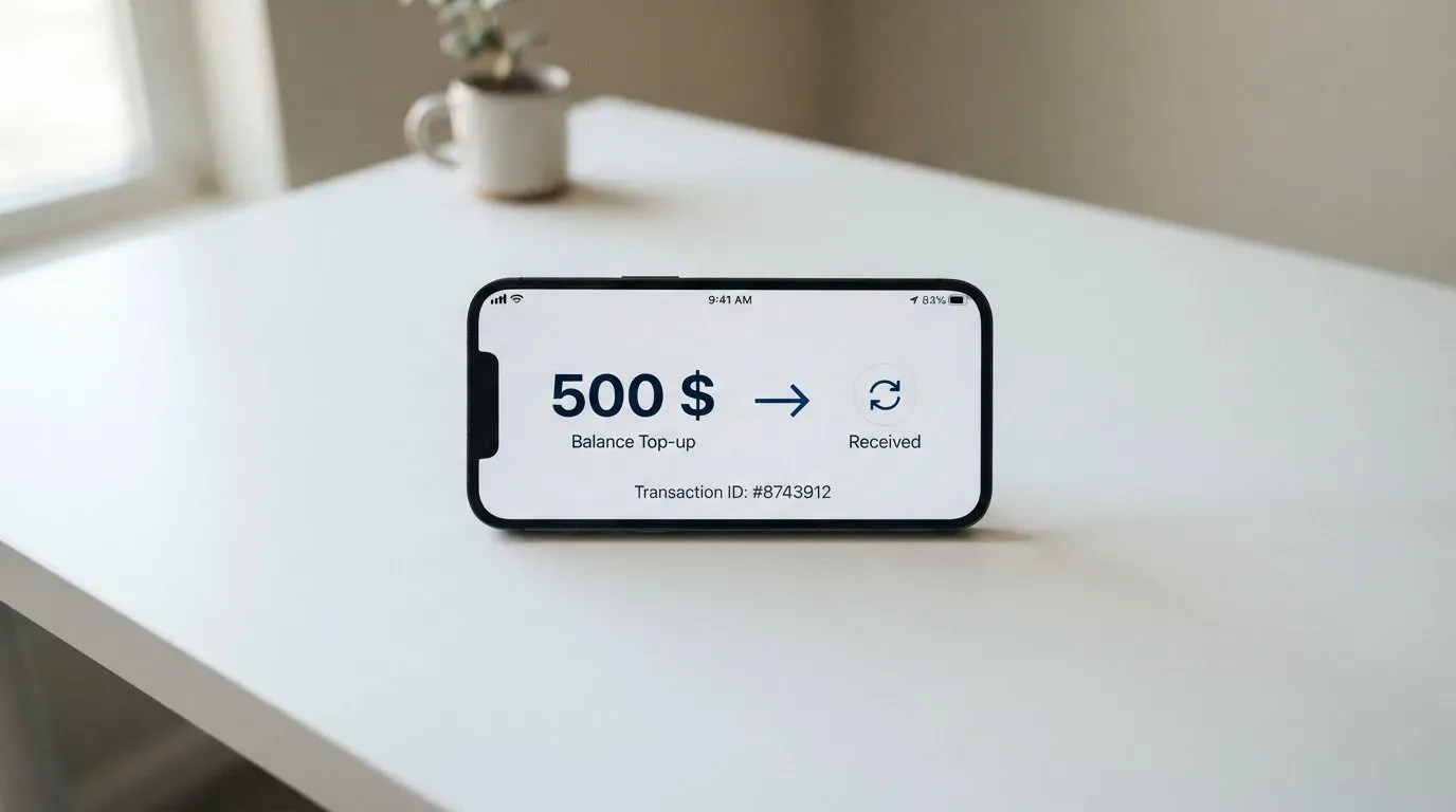 A phone showing a stablecoin transfer screen