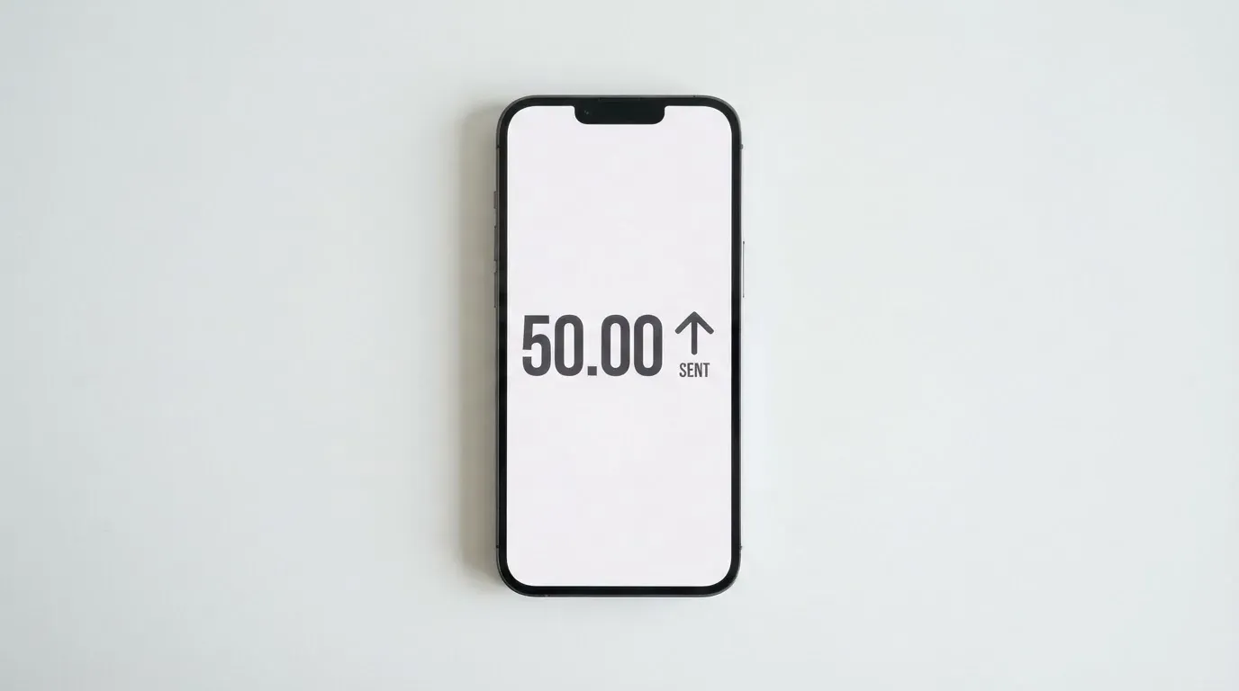 A phone showing a stablecoin transfer screen