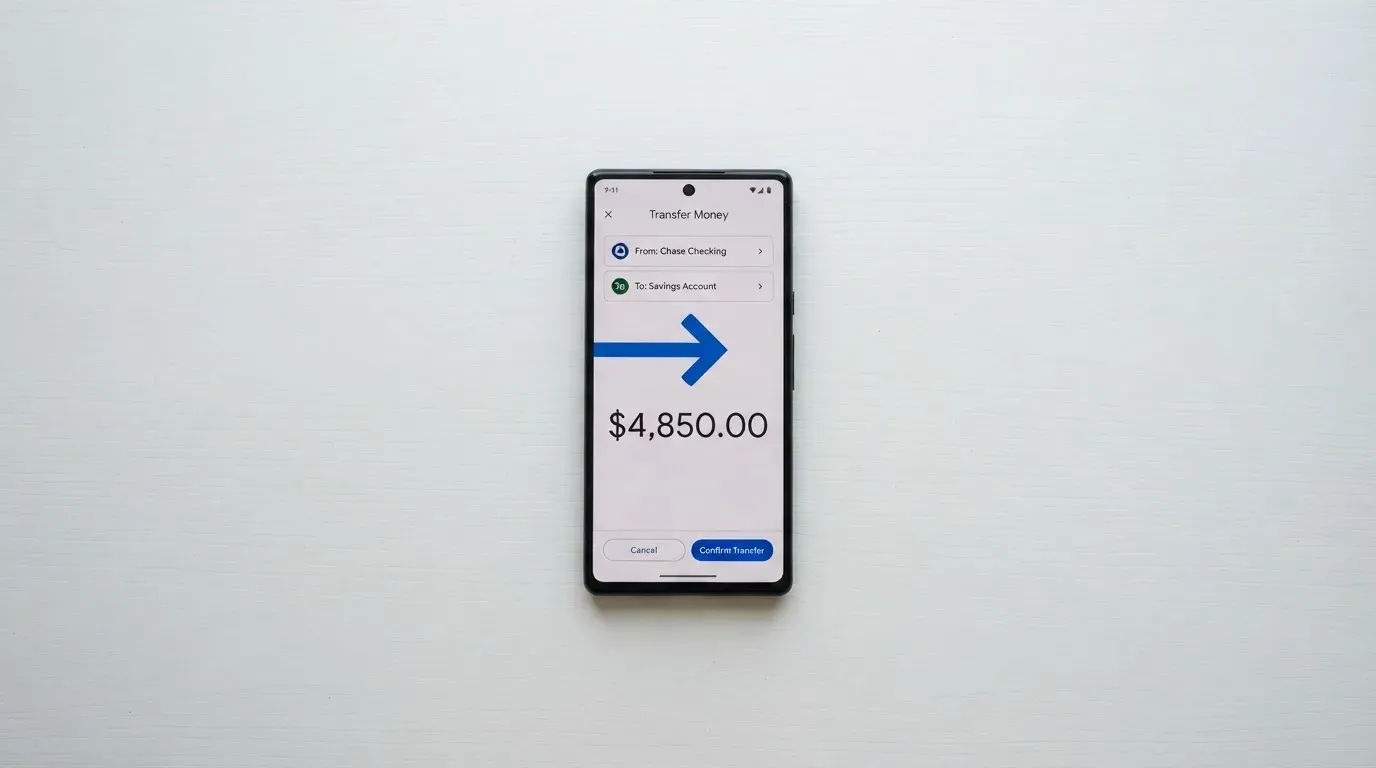 A phone showing a stablecoin transfer screen